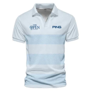 Special Release Ping 152nd Open Championship Light Blue Background Line Pattern Zipper Polo Shirt All Over Prints HOTOP100724A01PIZPL