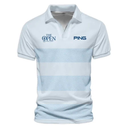 Special Release Ping 152nd Open Championship Light Blue Background Line Pattern Vneck Polo Shirt All Over Prints  HOTOP100724A01PIZVPL