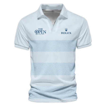 Special Release Rolex 152nd Open Championship Light Blue Background Line Pattern Vneck Polo Shirt All Over Prints  HOTOP100724A01ROXZVPL