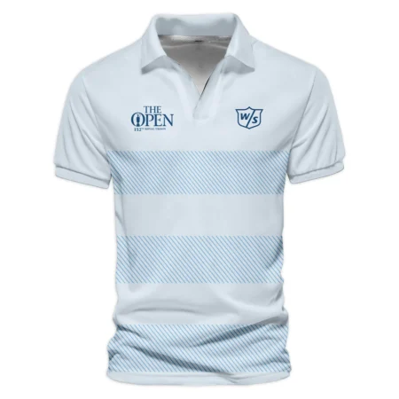 Special Release Wilson Staff 152nd Open Championship Light Blue Background Line Pattern Vneck Polo Shirt All Over Prints  HOTOP100724A01WSZVPL