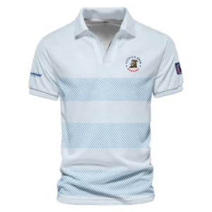 Zipper Polo Shirt Cleveland Golf 125th US Open Championship Light Blue Background Line Blue HOUSG120724A02CLEZPL