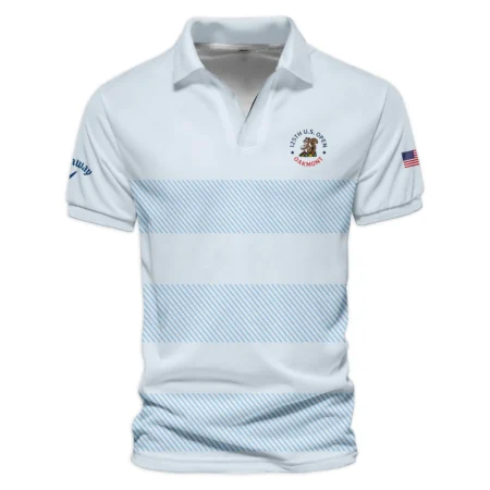 V-neck Polo Shirt Callaway 125th US Open Championship Light Blue Background Line Blue HOUSG120724A02CLWZVPL