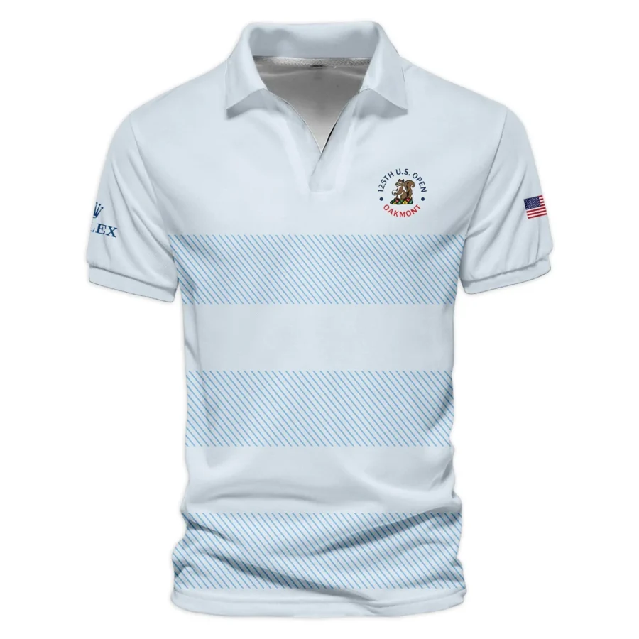 V-neck Polo Shirt Rolex 125th US Open Championship Light Blue Background Line Blue HOUSG120724A02ROXZVPL