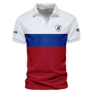 Zipper Polo Shirt Ping 125th US Open Oakmont Blue Red Very Pale Blue Pattern HOUSG130724A01PIZPL