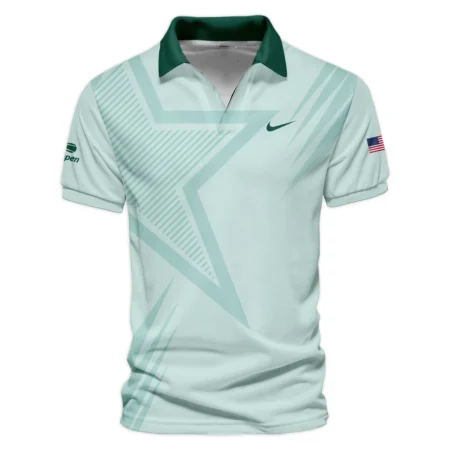 US Open Tennis Nike Green Pastel Background Star Line Pattern Vneck Polo Shirt Style Classic