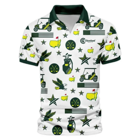 Golf Pattern Green Cleveland Golf Masters Tournament Vneck Polo Shirt All Over Prints  QTMT180724A1CLZVPL