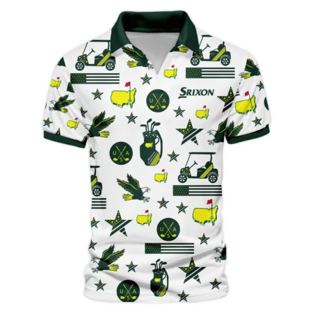 Golf Pattern Green Srixon Masters Tournament Vneck Polo Shirt All Over Prints  QTMT180724A1SRZVPL