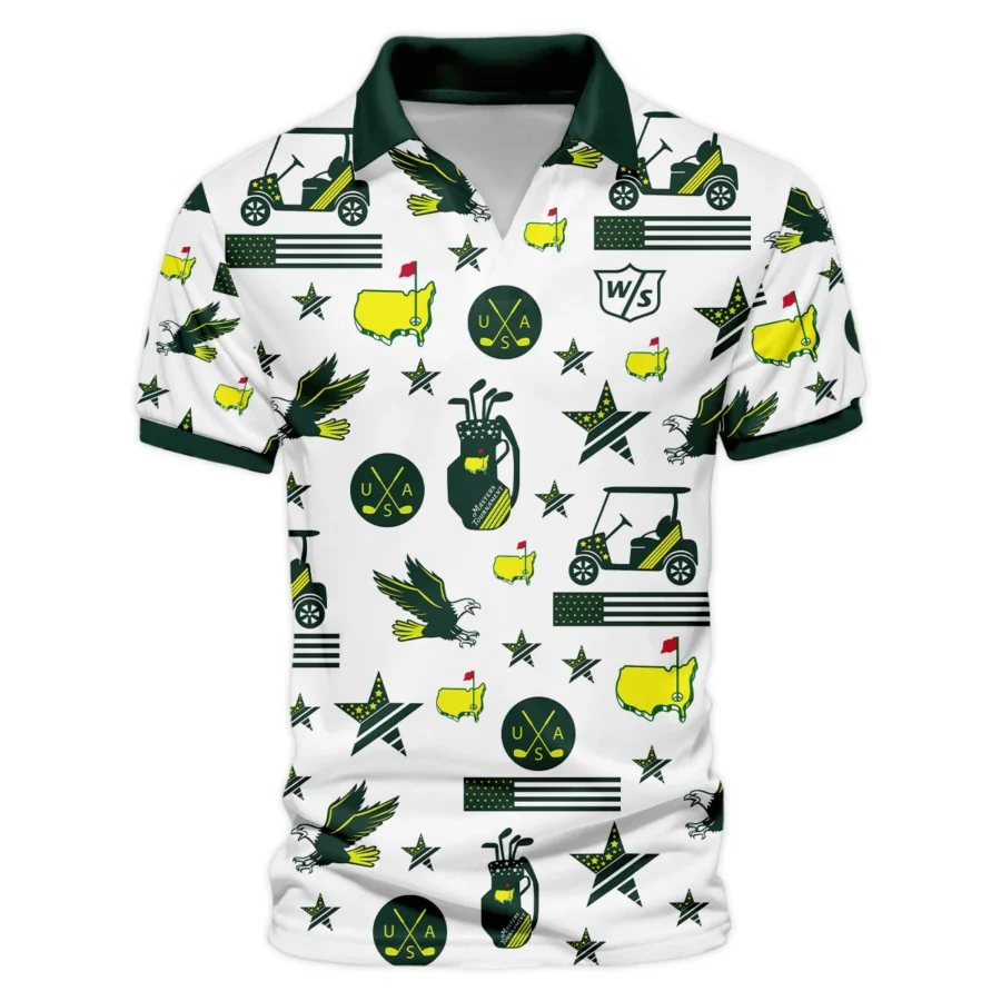 Golf Pattern Green Wilson Staff Masters Tournament Vneck Polo Shirt All Over Prints  QTMT180724A1WSZVPL