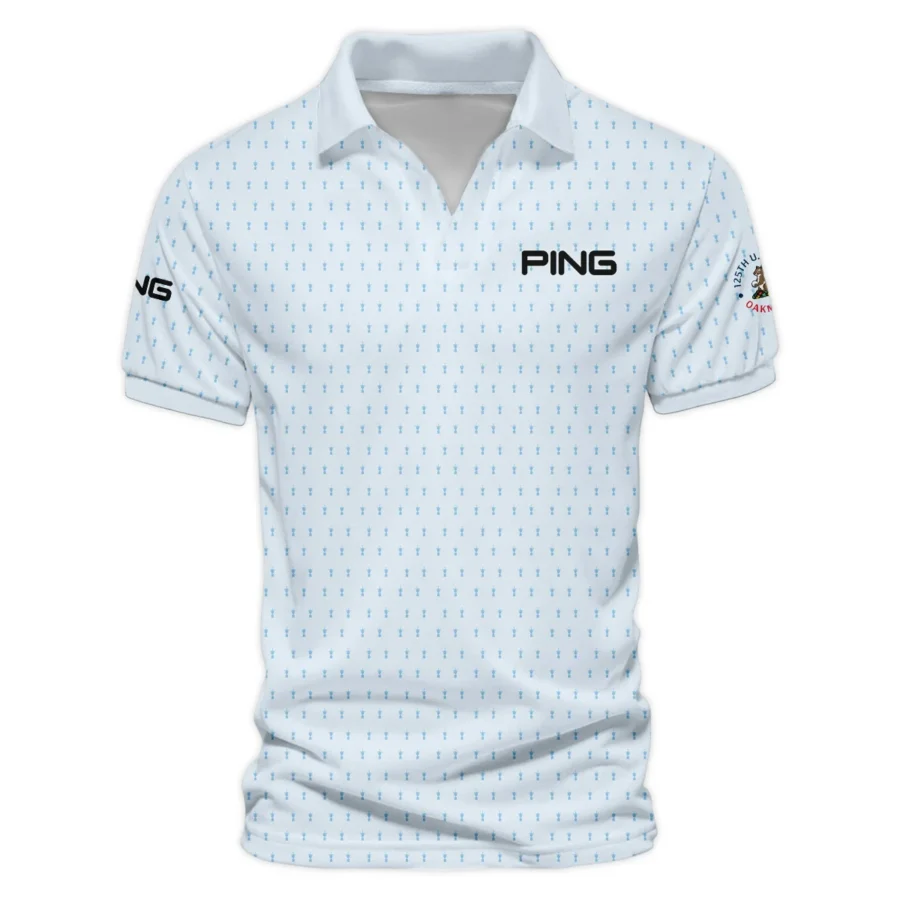 Special Release Light Blue Ping 125th U.S. Open Oakmont Vneck Polo Shirt All Over Prints  QTUSM8724A2PIZVPL