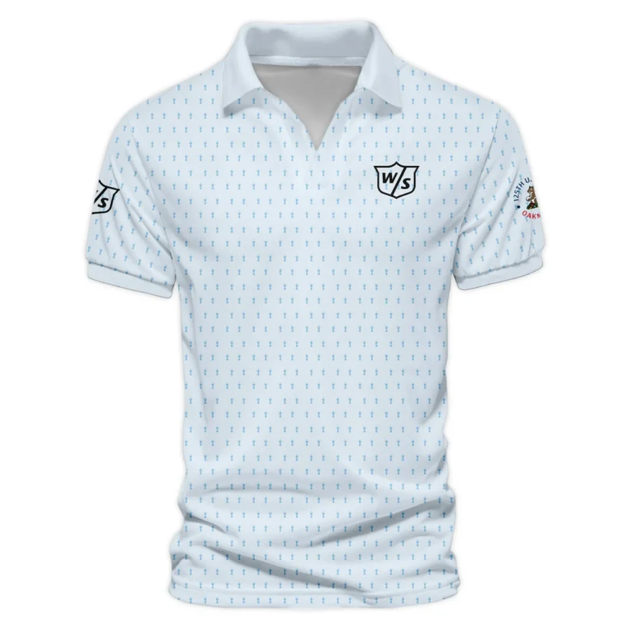 Special Release Light Blue Wilson Staff Golf 125th U.S. Open Oakmont Vneck Polo Shirt All Over Prints  QTUSM8724A2WSZVPL