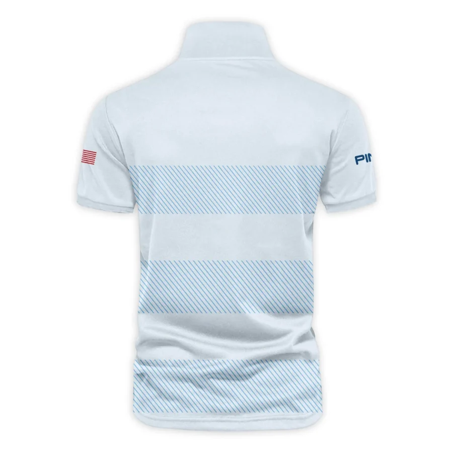 V-neck Polo Shirt Ping 125th US Open Championship Light Blue Background Line Blue HOUSG120724A02PIZVPL