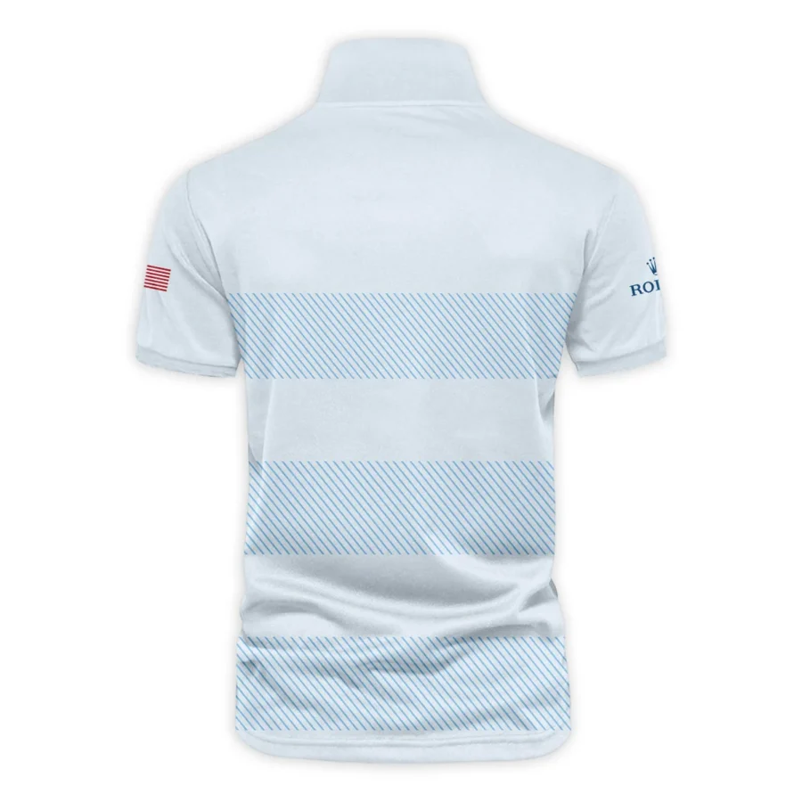 V-neck Polo Shirt Rolex 125th US Open Championship Light Blue Background Line Blue HOUSG120724A02ROXZVPL