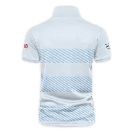 V-neck Polo Shirt Wilson Staff 125th US Open Championship Light Blue Background Line Blue HOUSG120724A02WSZVPL