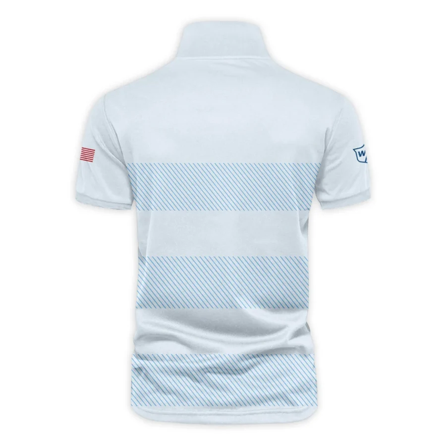 V-neck Polo Shirt Wilson Staff 125th US Open Championship Light Blue Background Line Blue HOUSG120724A02WSZVPL