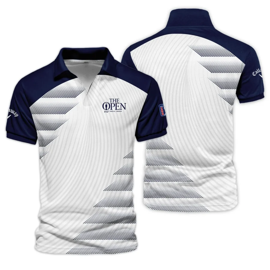 Callaway 152nd Open Championship Blue White Line Pattern Vneck Polo Shirt All Over Prints  HOTOP280624A02CLWZVPL