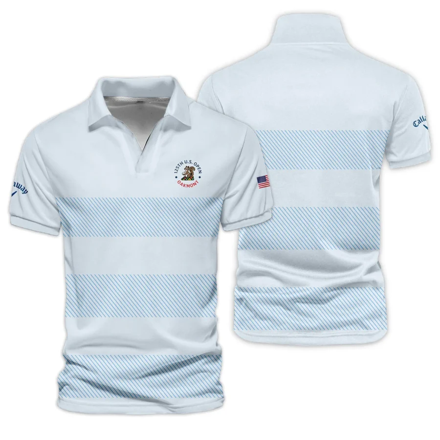 V-neck Polo Shirt Callaway 125th US Open Championship Light Blue Background Line Blue HOUSG120724A02CLWZVPL