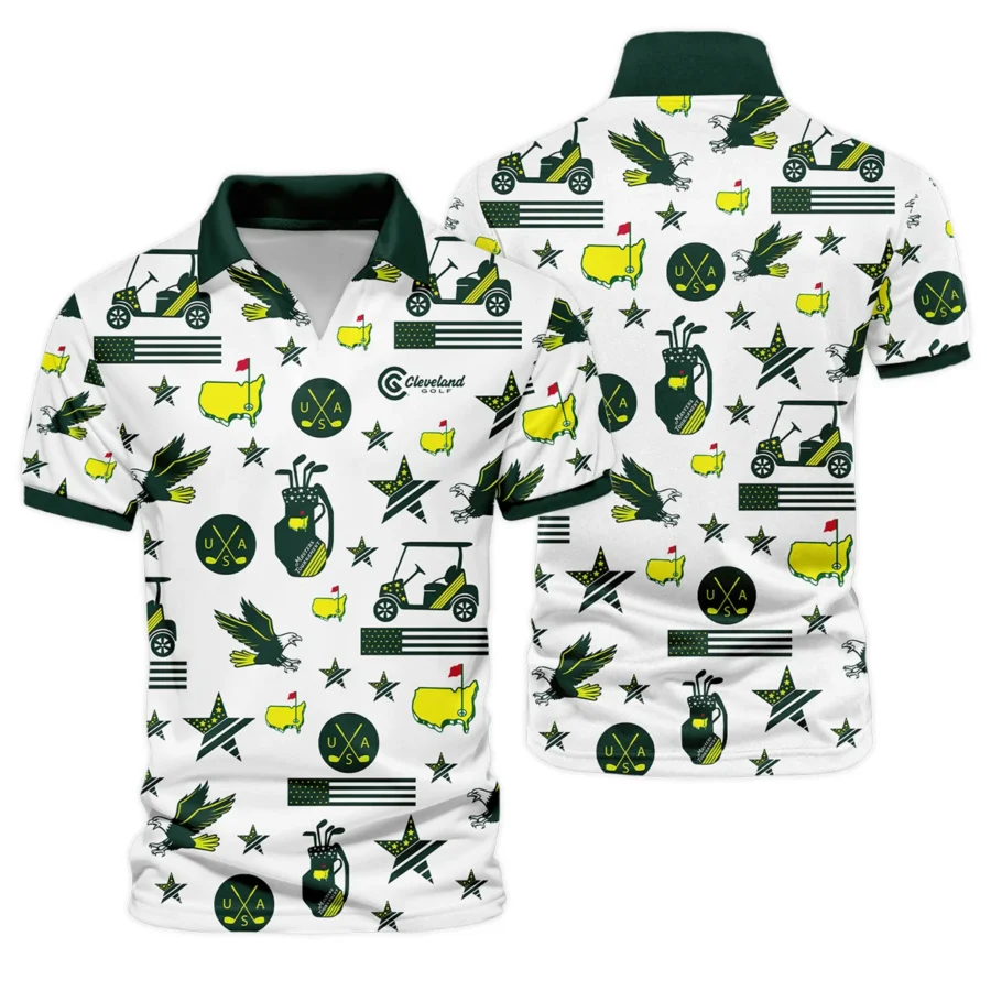 Golf Pattern Green Cleveland Golf Masters Tournament Vneck Polo Shirt All Over Prints  QTMT180724A1CLZVPL