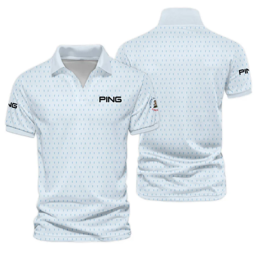 Special Release Light Blue Ping 125th U.S. Open Oakmont Vneck Polo Shirt All Over Prints  QTUSM8724A2PIZVPL