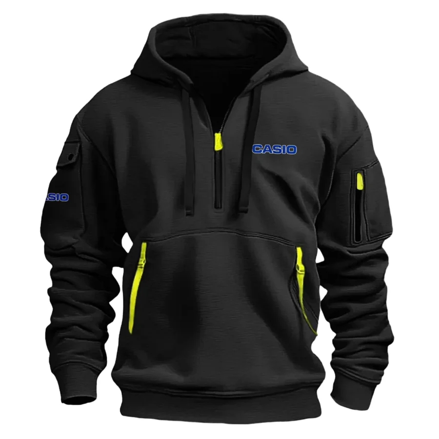 Special Release Nature Photography x Casio Brand Fashion Hoodie Half Zipper BLNP170724A1CS - Black