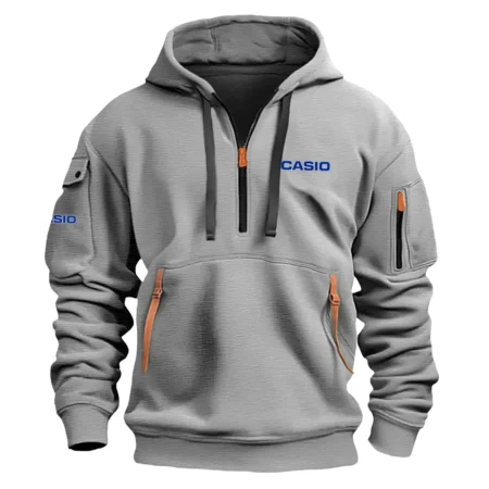 Special Release Nature Photography x Casio Brand Fashion Hoodie Half Zipper BLNP170724A1CS - Gray