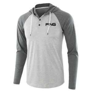 Brand Ping Mens Stretchy Quick-Dry Hooded Pullover Hooded Hoodie QT040724A1PI