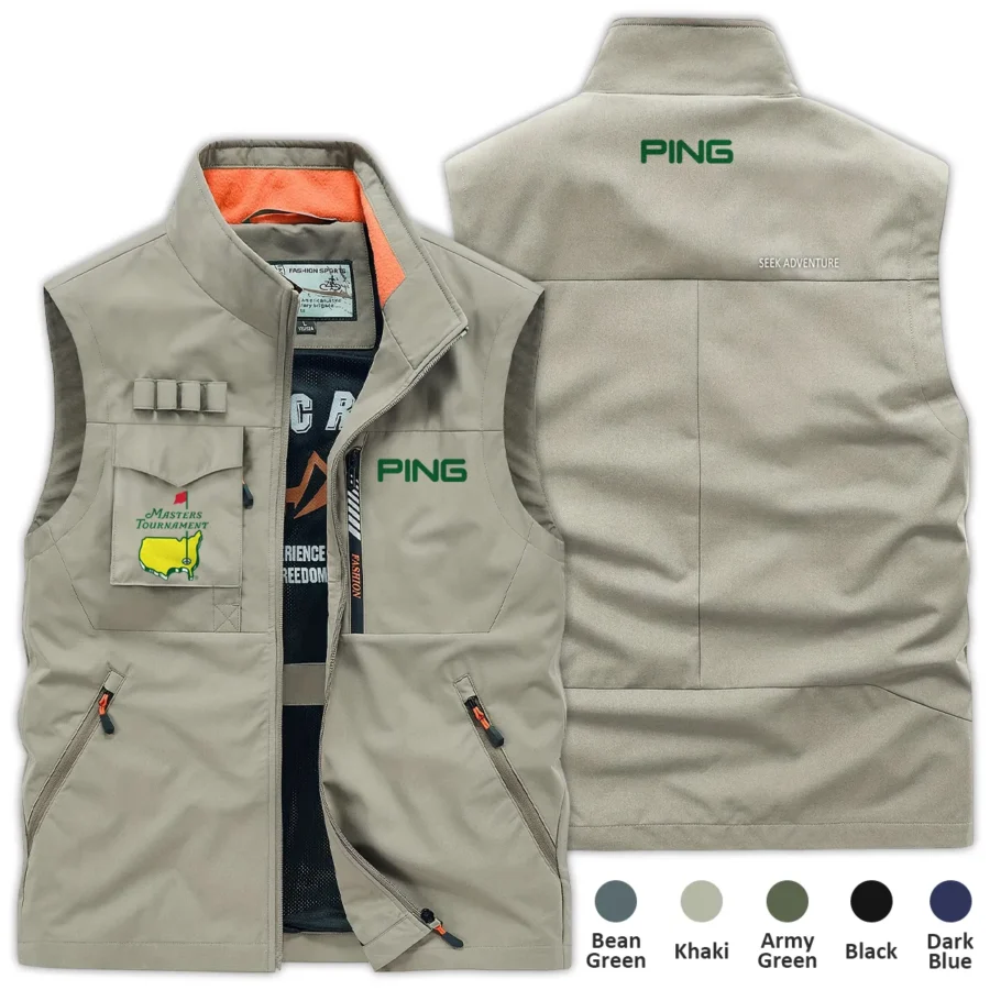 Khaki Sport Fashion Ping Masters Tournament Outdoor Sleeveless Vest BLMT290724A1PI