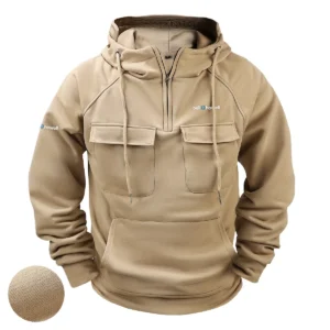 Special Release Nature Photography x Bell & Howell Brand Tactical Quarter Zip Hoodie BLNP170724A1BH - Gray