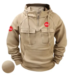 Special Release Nature Photography x Leica Brand Tactical Quarter Zip Hoodie BLNP170724A1LC - WineRed