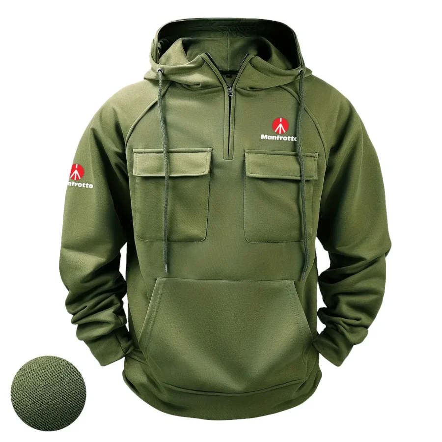 Special Release Nature Photography x Manfrotto Brand Tactical Quarter Zip Hoodie BLNP170724A1MFT - ArmyGreen