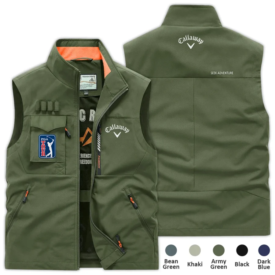 Army Green Sport Fashion Callaway PGA Tour Outdoor Sleeveless Vest QTPGA290724B1CLW