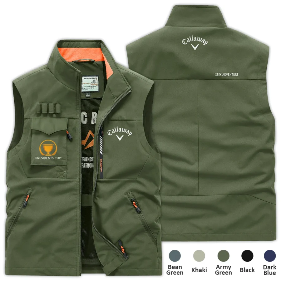 Army Green Sport Fashion Callaway Presidents Cup Outdoor Sleeveless Vest QTPR290724A1CLW