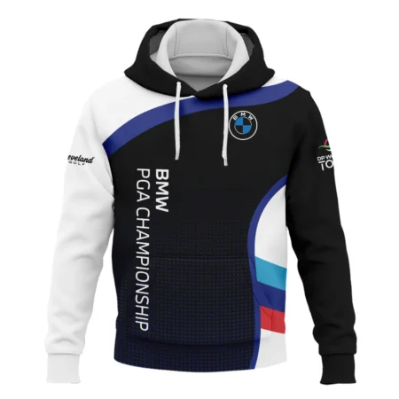 Hoodie Shirt Cleveland Golf BMW PGA Championship Black Background Halftone Blue Red HOBMW110724A01CLEHD