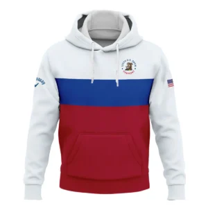 Zipper Hoodie Shirt Callaway 125th US Open Oakmont Blue Red Very Pale Blue Pattern HOUSG130724A01CLWZHD