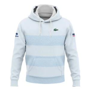 US Open Tennis Light Blue Background Line Lacoste Zipper Hoodie Shirt Style Classic