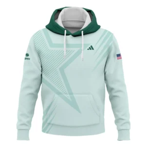 US Open Tennis Adidas Green Pastel Background Star Line Pattern Zipper Hoodie Shirt Style Classic