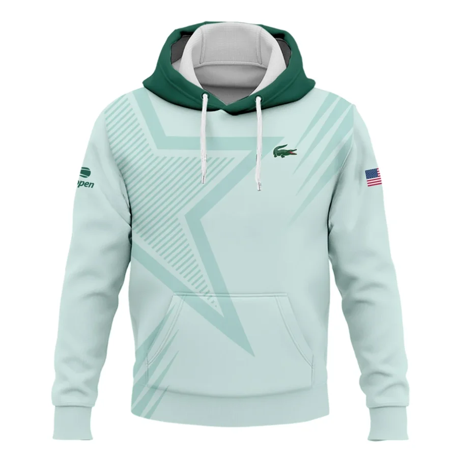 US Open Tennis Lacoste Green Pastel Background Star Line Pattern Hoodie Shirt Style Classic