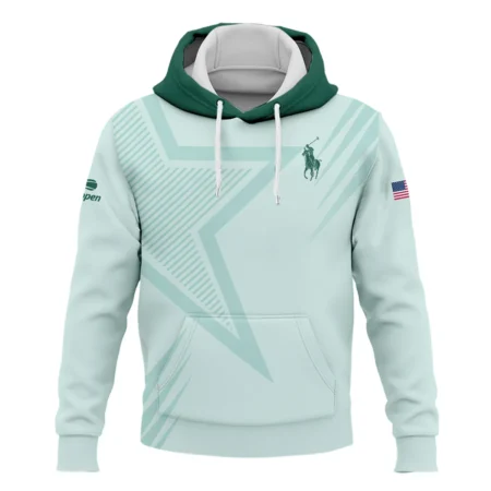 US Open Tennis Ralph Lauren Green Pastel Background Star Line Pattern Hoodie Shirt Style Classic