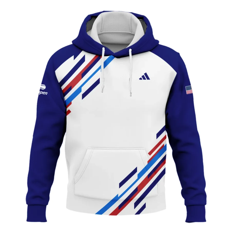 US Open Tennis Adidas White Blue Red Line Color Background Hoodie Shirt Style Classic