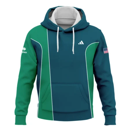 Very Dark Cyan Green Background US Open Tennis Adidas Hoodie Shirt Style Classic