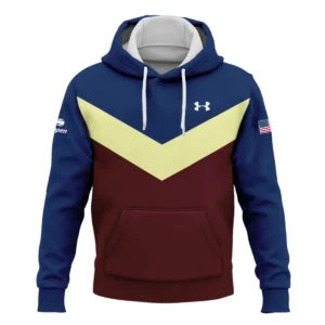 Under Armour US Open Tennis Blue Red Yellow Background Zipper Hoodie Shirt Style Classic