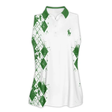 Green Color Sport Tennis Ralph Lauren US Open Tennis Sleeveless Polo Shirt All Over Prints QTUSTM26724A3RLSPL