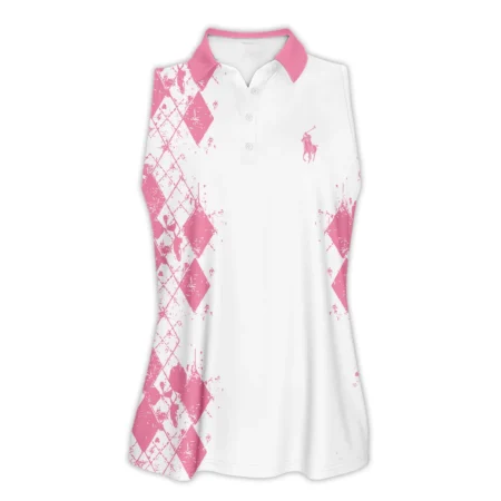 Light Pink Color Sport Tennis Ralph Lauren US Open Tennis Sleeveless Polo Shirt All Over Prints QTUSTM26724A3RLSPL