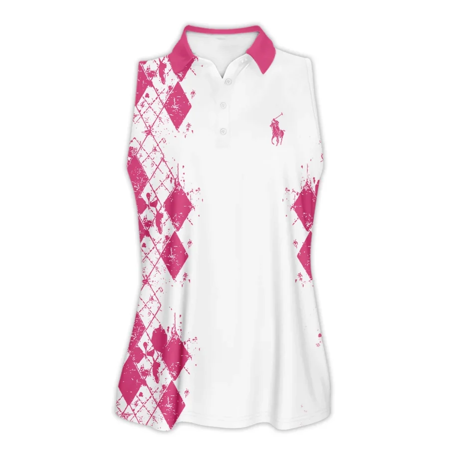 Pink Color Sport Tennis Ralph Lauren US Open Tennis Sleeveless Polo Shirt All Over Prints QTUSTM26724A3RLSPL