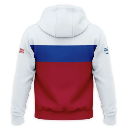 Zipper Hoodie Shirt Wilson Staff 125th US Open Oakmont Blue Red Very Pale Blue Pattern HOUSG130724A01WSZHD