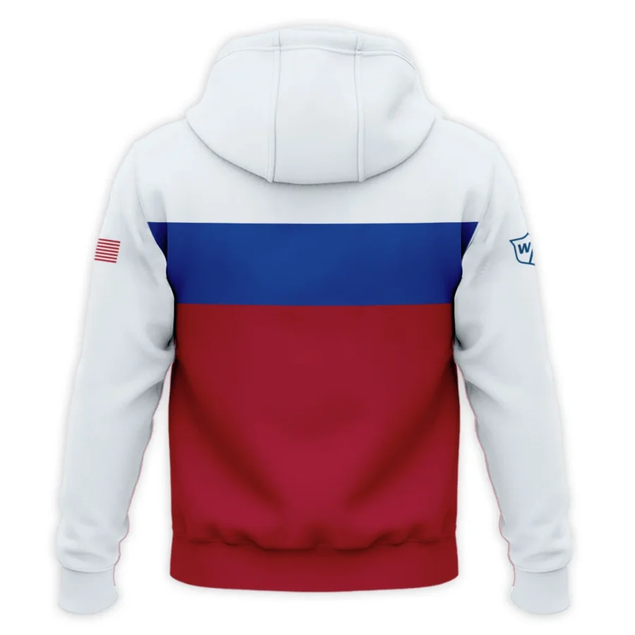 Zipper Hoodie Shirt Wilson Staff 125th US Open Oakmont Blue Red Very Pale Blue Pattern HOUSG130724A01WSZHD