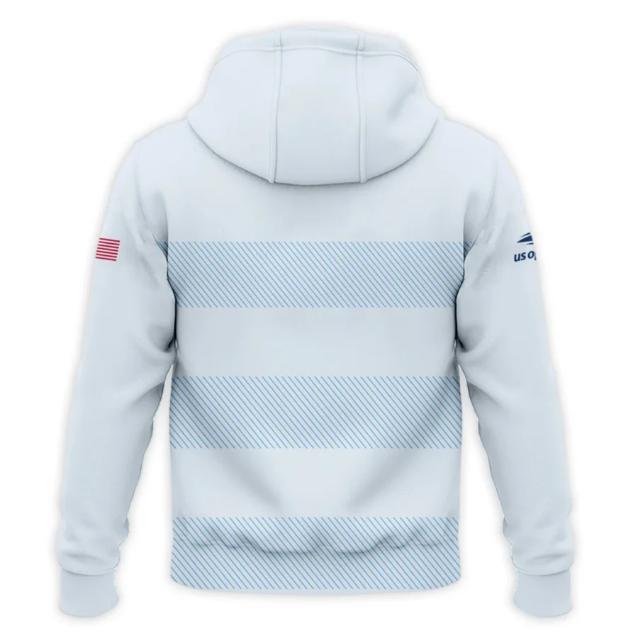 US Open Tennis Light Blue Background Line Lacoste Zipper Hoodie Shirt Style Classic