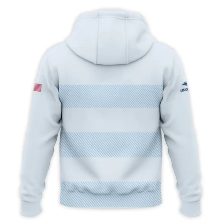 US Open Tennis Light Blue Background Line Ralph Lauren Zipper Hoodie Shirt Style Classic