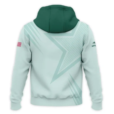 US Open Tennis Adidas Green Pastel Background Star Line Pattern Zipper Hoodie Shirt Style Classic