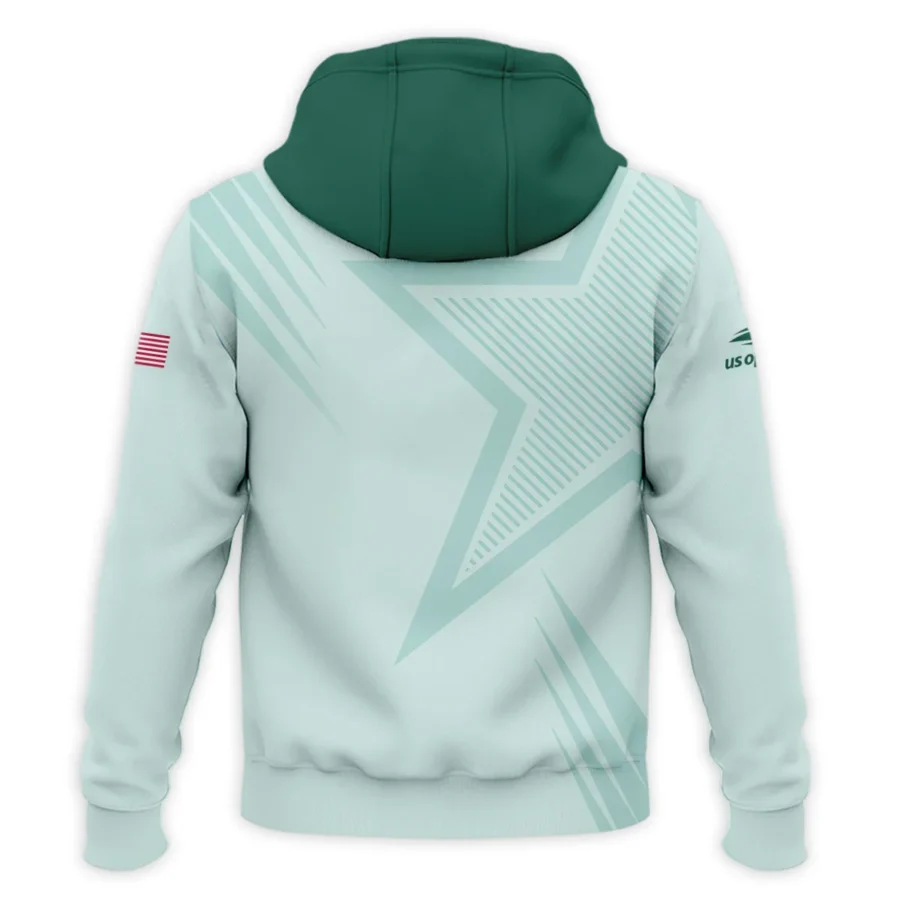 US Open Tennis Adidas Green Pastel Background Star Line Pattern Zipper Hoodie Shirt Style Classic