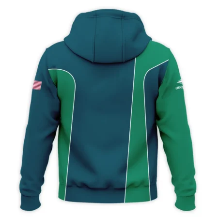 Very Dark Cyan Green Background US Open Tennis Adidas Zipper Hoodie Shirt Style Classic